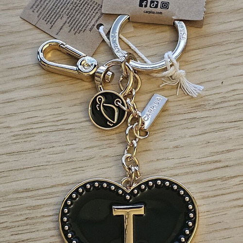 Carpisa keychain heart with initial I new with tags