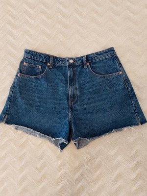 Weekday high-waisted women's denim shorts, blue, XL-XXL