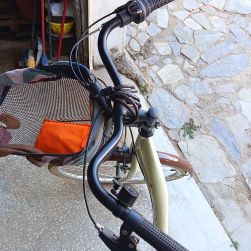 Clermont vintage city bike with Shimano 6-speed, basket, lights, bell, rack, and stand, like new