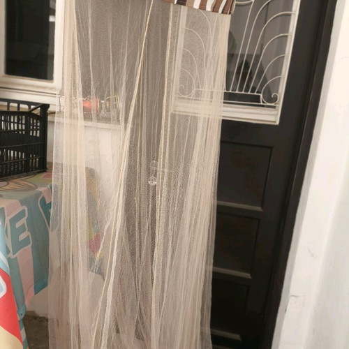 Mosquito net for single bed in blue and beige, new