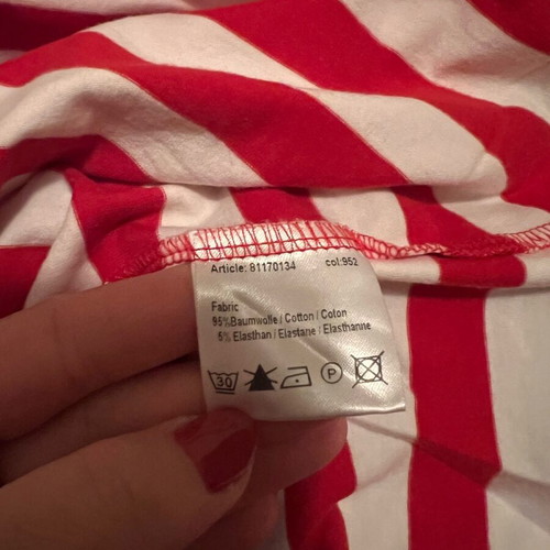 Striped Polo Shirt More&More like new, size 36, white-red