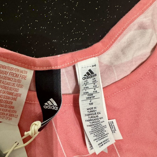 Adidas girls' t-shirt new with tags size 5-6 pink