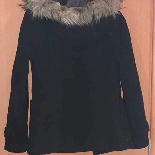 Short coat with hood used, black, size S