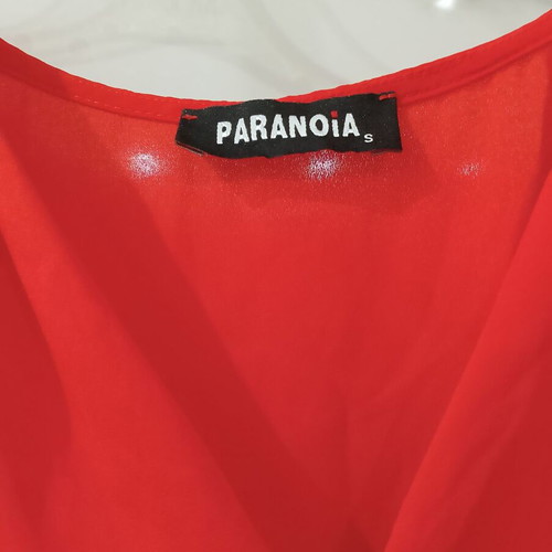 Paranoia sleeveless sheer blouse red color like new, size S
