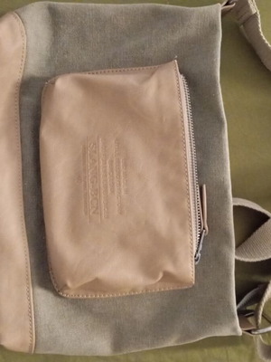Slang leather crossbody or shoulder bag like new, beige and green