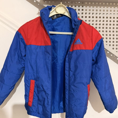Adidas spring jacket for boys 7-8 years blue and red like new