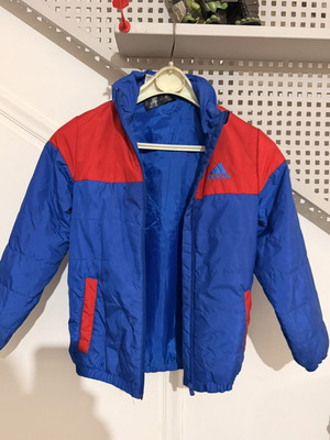 Adidas spring jacket for boys 7-8 years blue and red like new