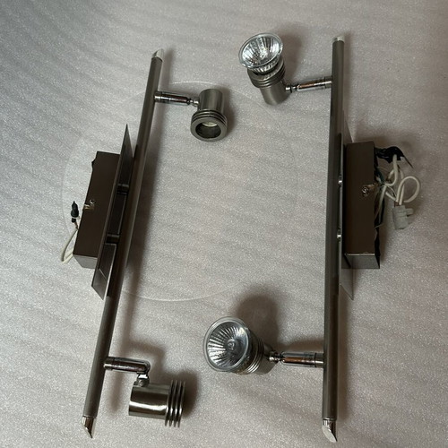 Stainless Steel Double Spot Wall Ceiling Lights Pair like new, 45 cm