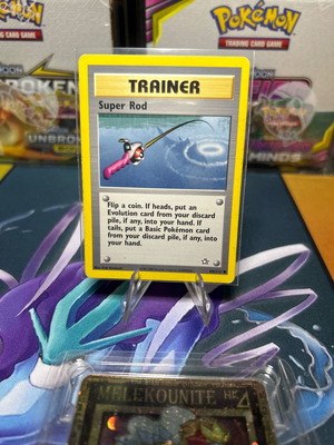 Pokemon trainer card Super Rod μεταχειρισμένη, σε ελαφριά χρήση