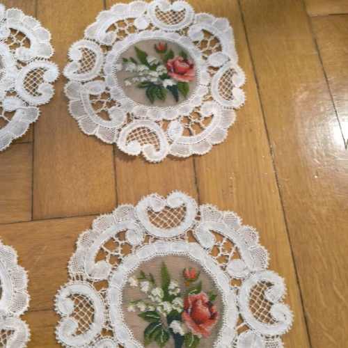 Handmade knitted coaster set like new