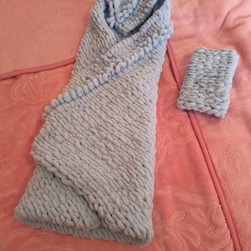 Children's knitted single quilt handmade new with pillowcase gift
