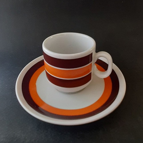 GCHI Hellas Ionia porcelain Greek coffee cup and saucer vintage, like new