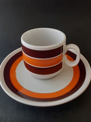 GCHI Hellas Ionia porcelain Greek coffee cup and saucer vintage, like new