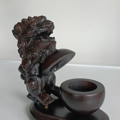 Incense burner made of rosewood with Fu dog new