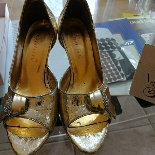 Simin women's sandals used, size 36, gold color