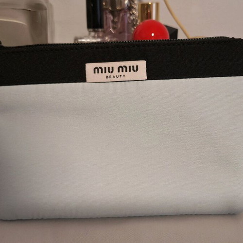 Miu Miu cosmetic pouch new, black and turquoise