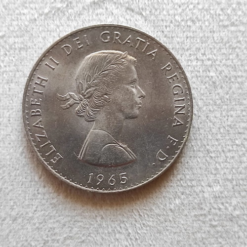 United Kingdom 1 Crown coin Elizabeth II, Churchill 1965 used