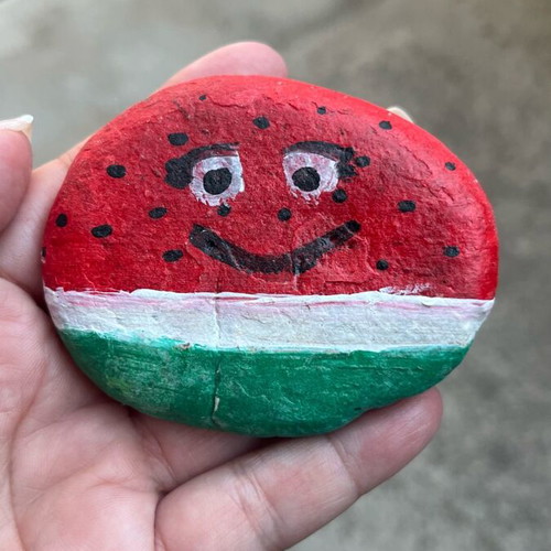 Painted stone like new, handmade