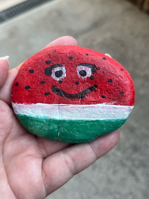 Painted stone like new, handmade