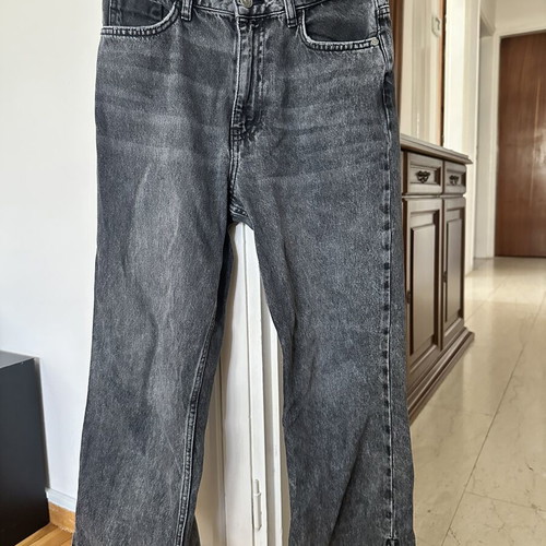 Attrattivo jeans straight fit gray black, like new, size S