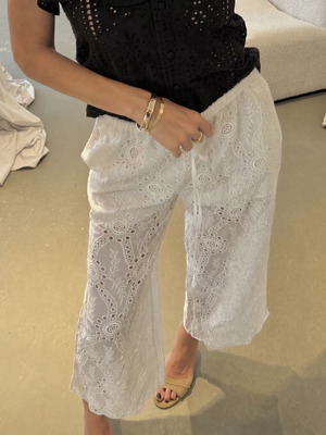 DLV wide-leg pants like new, cream color, size M/L