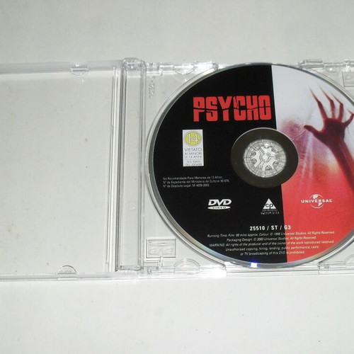 Psycho DVD (1999) used with subtitles without cover in plastic case
