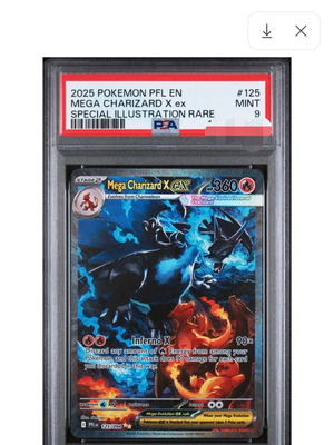 Mega Charizard X ex #125/094 Phantasmal Flames PSA 9 Mint Pokemon card