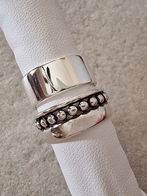 Σετ 2 δαχτυλίδια Bubbles & Minimal επιπλατινωμένα ασήμι 925 καινούργιο