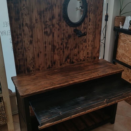 Vintage secretary refurbished with mirror and hanger