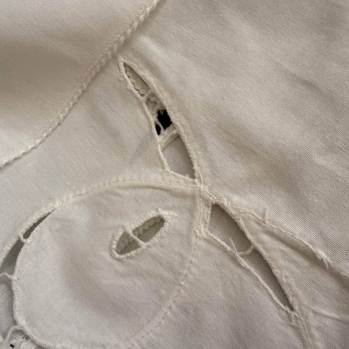 White tablecloth, vintage, 170x135 cm