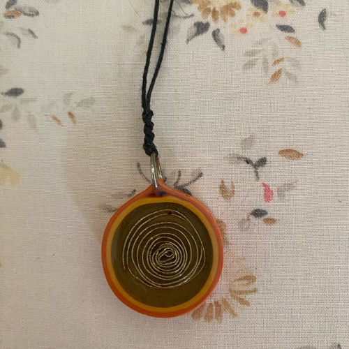Orange necklace with gold details new