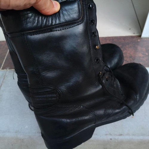 Greek Army Boots 700 SE Size 47 used, leather, rubber sole