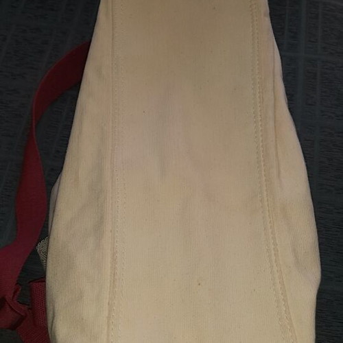 Polo shoulder bag beige with red details, new