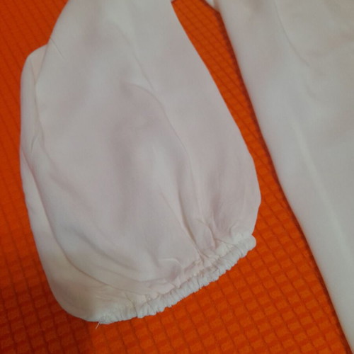 White plus size blouse 5XL like new with lace and balloon sleeve
