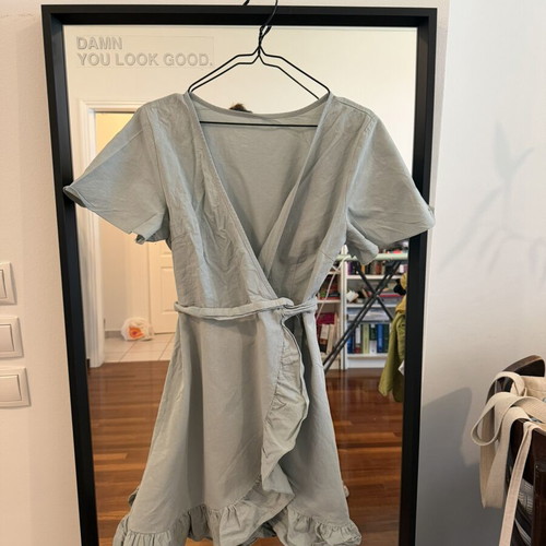 Green pastel wrap dress new, size L