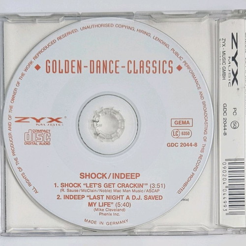Indeep Last Night A D.J. Saved My Life / Shock Let's Get Crackin' CD Single like new