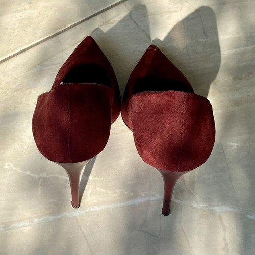Linea Collection Stiletto high heels used, size 39, burgundy suede