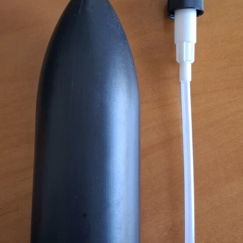Plastic bottle with pump Milano used, 900ml, black