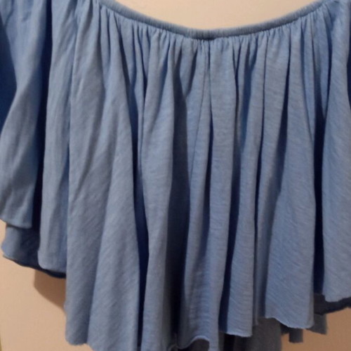 Crop shirt blue like new with built-in bustier