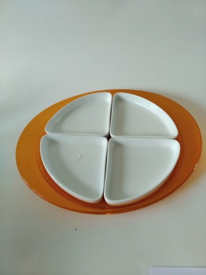 Ορτεβιέρα Guzzini πορτοκαλί με λευκά πορσελάνινα χωρίσματα νέα