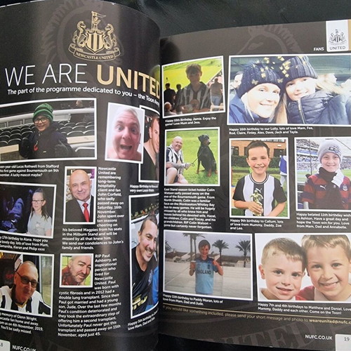Newcastle United - Manchester City match program used
