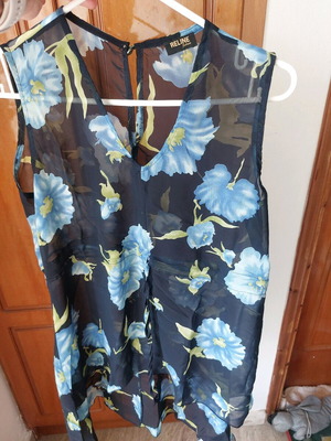 See through blouse new, one size with waist belt