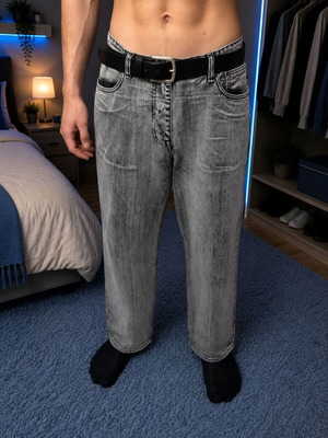 Cropp wide fit jeans like new, size L, gray