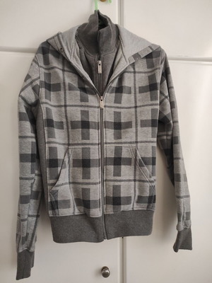 Just Design sweatshirt jacket used, size L, black and gray