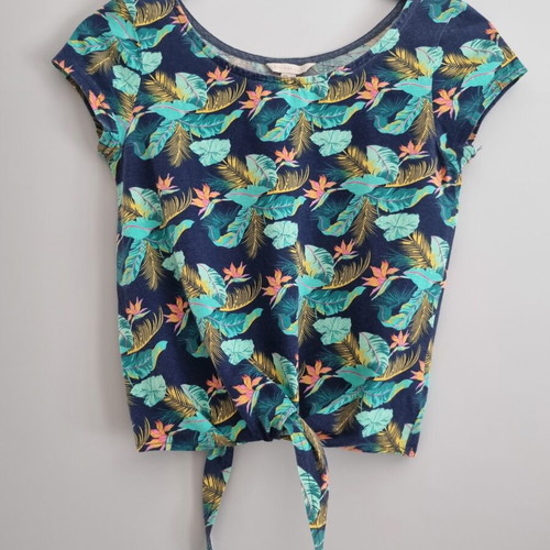 Springfield multi color tie-front crop top XS like new