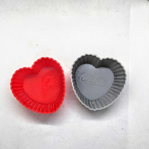 Coca-Cola silicone heart-shaped molds, new, set of 2