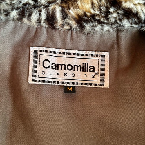 Coat with fur collar like new, beige, size M