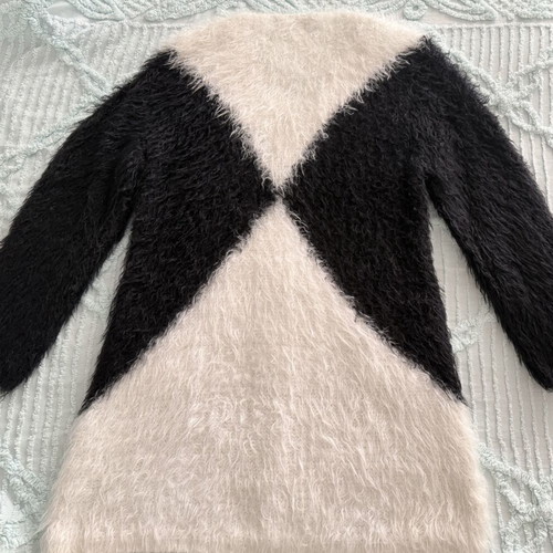 Alouette Kids' Black and White Fluffy Cardigan Size 140 cm Like New