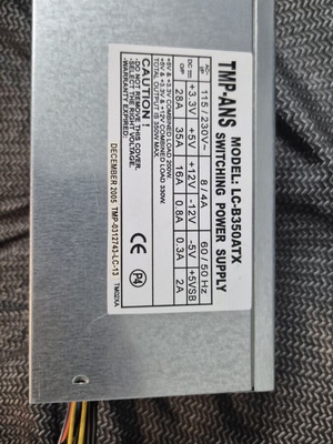 TMP-ANS LC-B350ATX 350W ATX power supply used, 20-pin