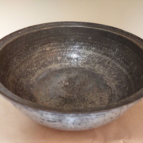 Antique copper pot used with engraved year 1956